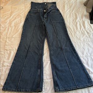 High Waisted Blue Denim Jeans